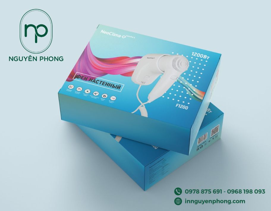 Mẫu hộp carton đựng máy sấy đẹp 